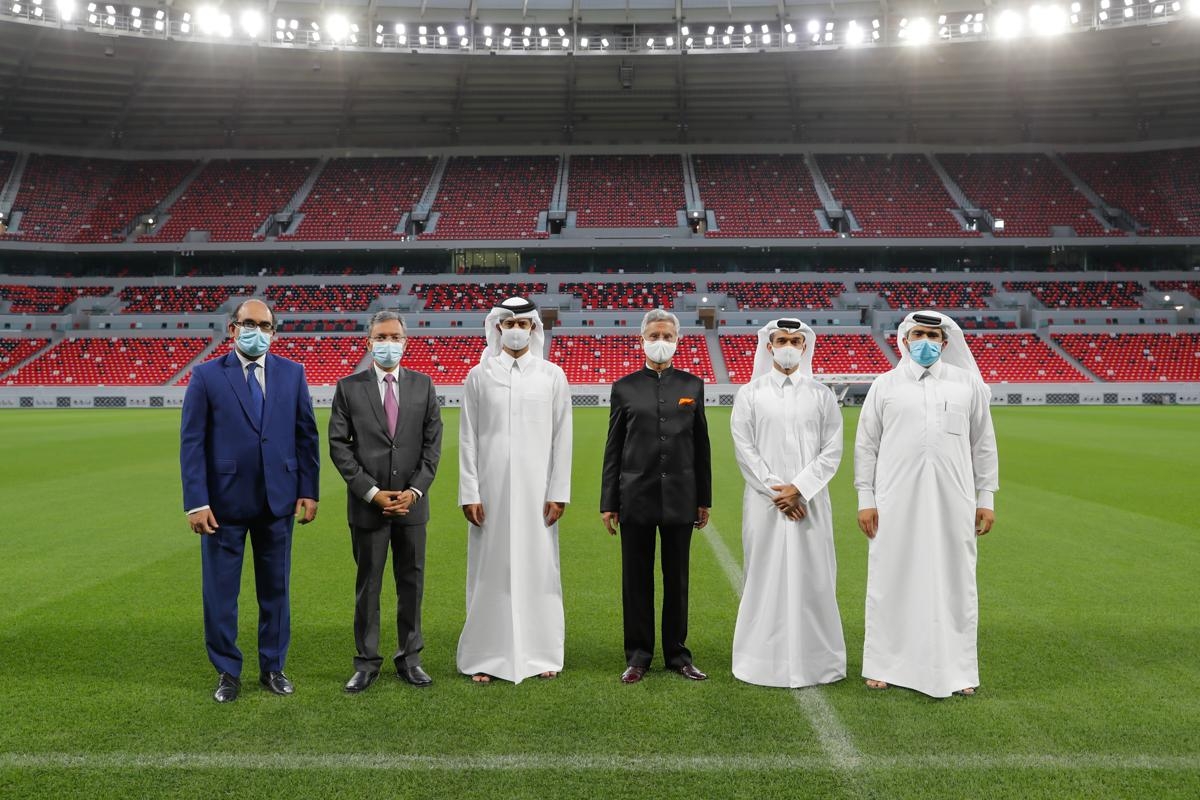 External Affairs Minister of India Dr. S. Jaishankar visited Ahmed bin Ali Stadium at Al Rayyan in Doha. Qatar is hosting FIFA WC 2022 .